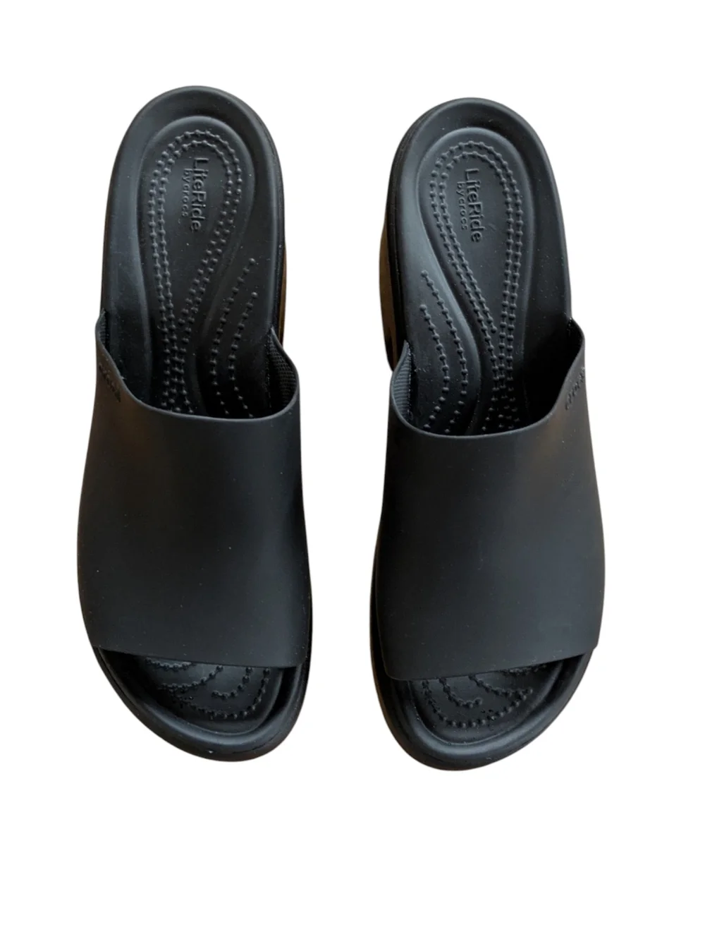 Crocs Brooklyn Slide Heel Sandals Black Size 9 - Picture 3 of 10